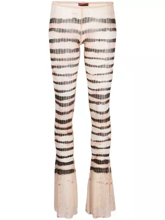 Jean Paul Gaultier stripe-print Flared Trousers - Farfetch