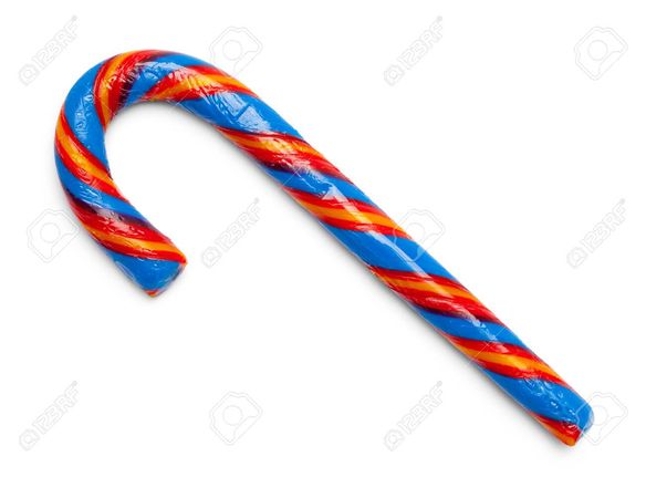 blue and red candy cane