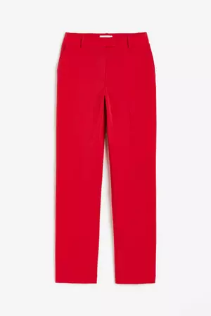 Slim Fit Twill Pants - Red - Ladies | H&M US