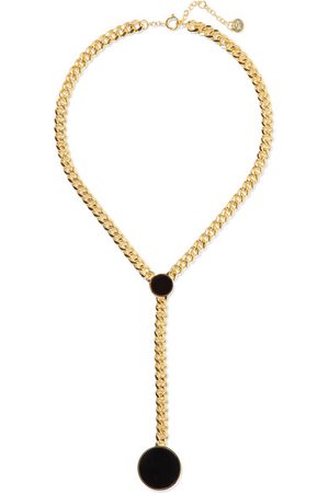 ARME DE L'AMOUR Gold-plated enamel necklace