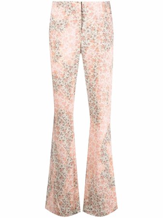 Acne Studios floral-print Flared Leg Trousers - Farfetch