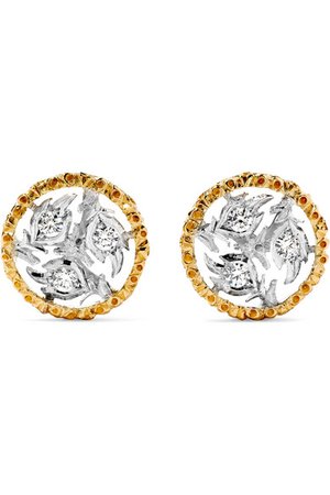 Buccellati | Ramage 18-karat yellow and white gold diamond earrings | NET-A-PORTER.COM