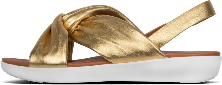 Twyla Metallic Leather Back-Strap Sandals