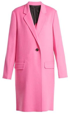 Double Faced Wool Blend Coat - Womens - Pink