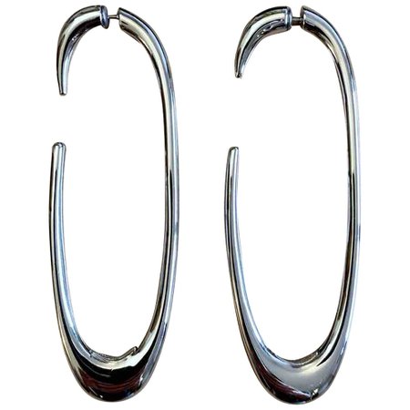 Earrings Saint Laurent Silver in Metal - 9694081