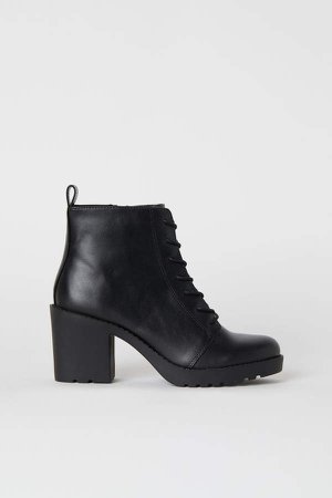 Lace-up Boots - Black