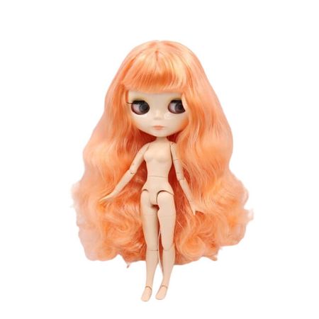 Neo Blythe Doll with Ginger Hair, White Skin, Shiny Cute Face & Factory Jointed Body