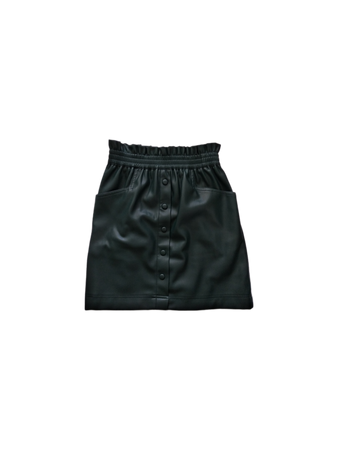 green imitation leather skirt
