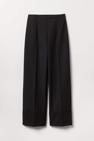 Wide-leg Suit Pants - Black