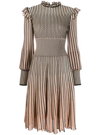Alexander McQueen Striped Knitted Dress - Farfetch