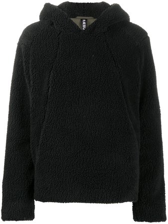 Shop black Raeburn recycled teddy hoodie with Express Delivery - Farfetch