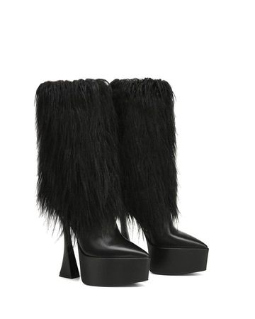 black naked wolfe with fur shoes