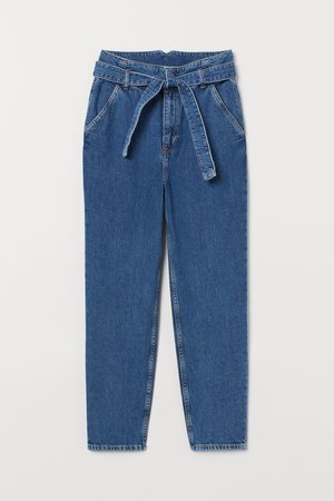 Paper-bag Jeans - Denim blue - Ladies | H&M US