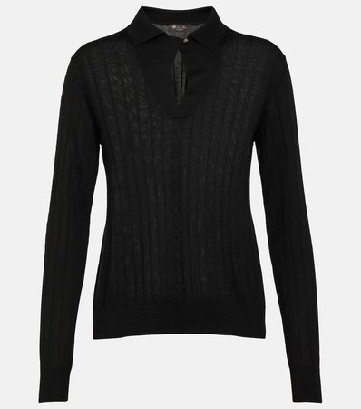 Cashmere Polo Sweater in Black - Loro Piana | Mytheresa