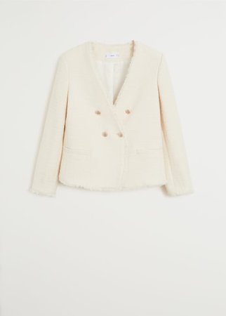 Buttons tweed blazer - Women | Mango USA