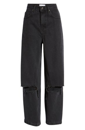 Topshop Ripped Baggy Nonstretch Cotton Jeans | Nordstrom