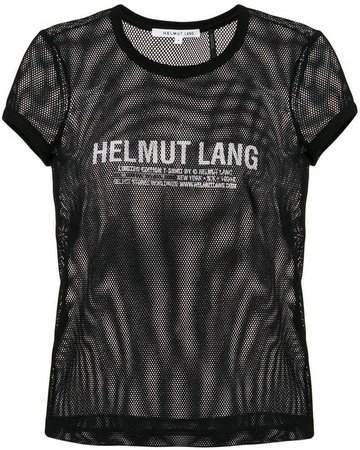 logo-print mesh T-shirt