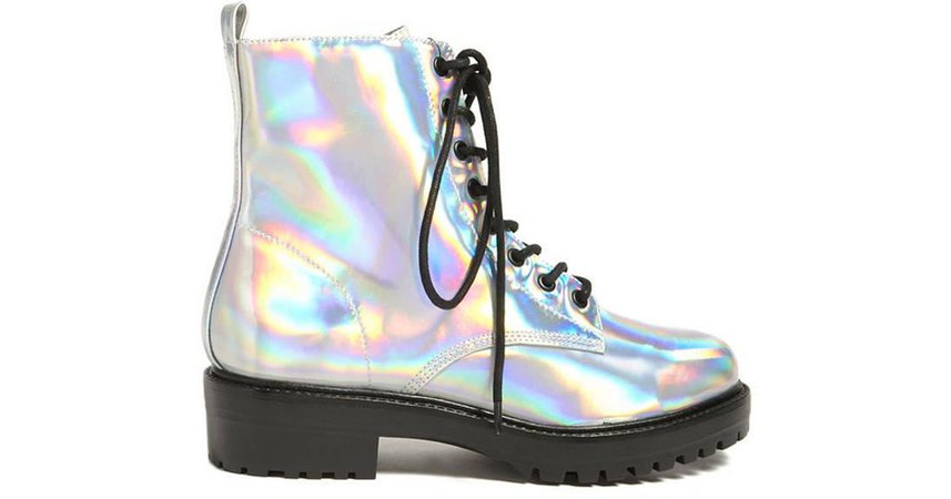 Holographic Ankle Boots