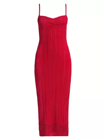 Shop Victor Glemaud Rib-Knit Slip Midi-Dress | Saks Fifth Avenue