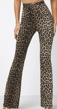 Cheetah Leopard Print Flare Leggings
