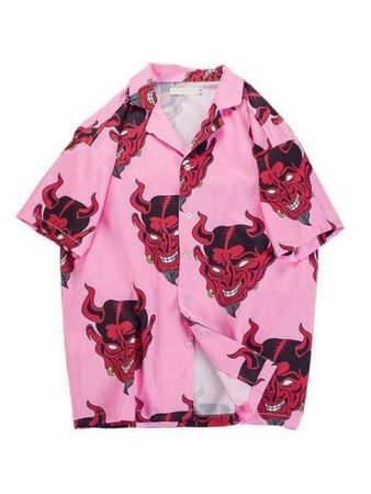 pink devil Cuban shirt