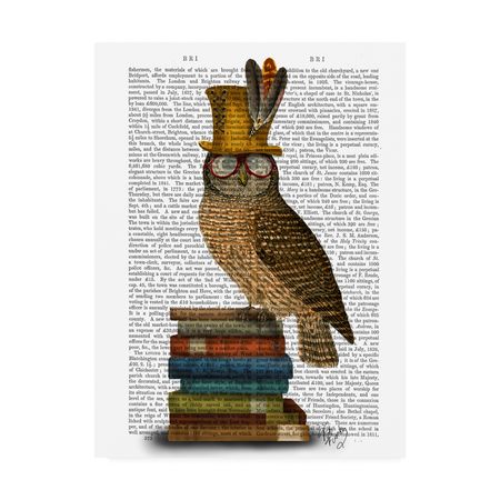 Trademark Fine Art 'Owl On Books' Canvas Art by Fab Funky - Walmart.com