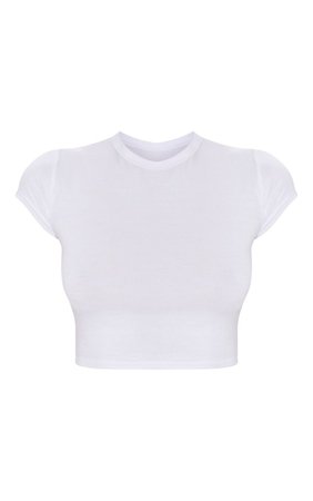 Basic White Short Sleeve Crop T Shirt | PrettyLittleThing USA