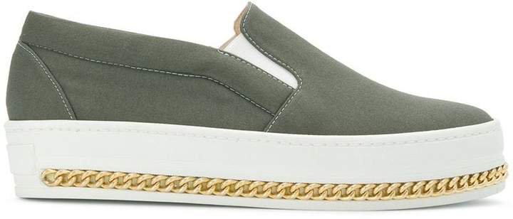 slip-on curb chain sneakers