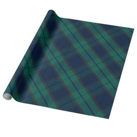 Black Watch Tartan Plaid Classic Blue Green Wrapping Paper | Zazzle.com
