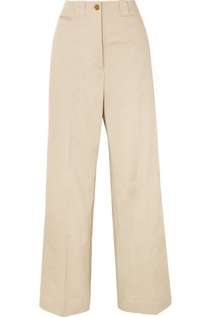 Burberry | Pantalon large en serge de coton mélangé | NET-A-PORTER.COM