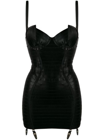 Bordelle Angela corset slip dress black BLACKADJUSTABLEANGELADRESS - Farfetch
