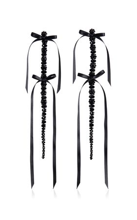 Xl Ribbon Drip Crystal Earrings By Simone Rocha | Moda Operandi