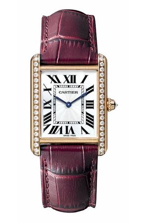 burgundy cartier watch