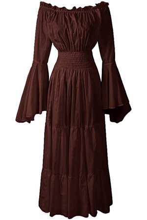 Amazon.com: ReminisceBoutique Renaissance Medieval Costume Pirate Faire Celtic Chemise Under Dress (Regular, Burgundy): Clothing