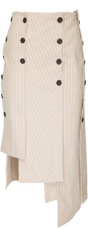 Babukhadia Assymetrical Stripe Skirt