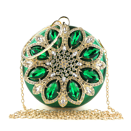 Emerald gemstone clutch