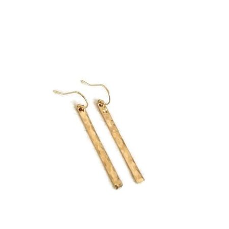 Modern Hammered Bar Earrings, Sterling Silver, Gold or Rose Gold – Fabulous Creations Jewelry