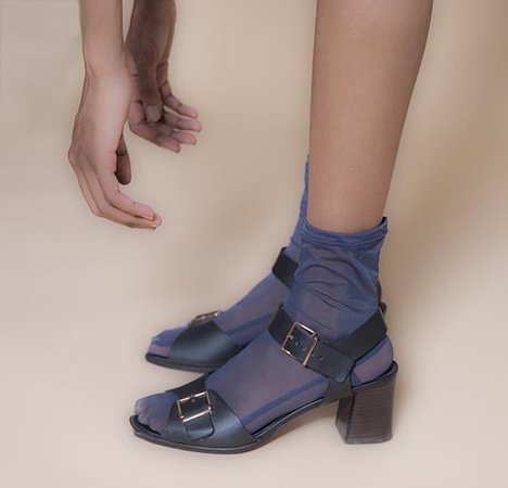 Darner Solid Blue Mesh Socks – Darner Socks