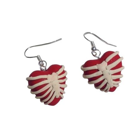 heart with ribcage earrings