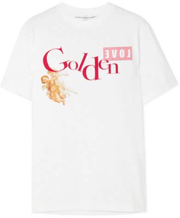 Appliquéd Printed Cotton-jersey T-shirt - White