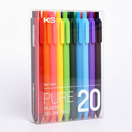 KACO Retractable Gel ink Pens,Extra Fine Point (0.5 mm)-20 Pack,Assorted Colors (I860)