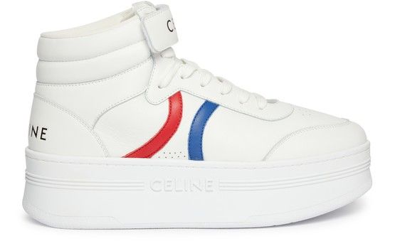 Women's Mid block sneakers with scratch and wedge in calfskin | CELINE | 24S