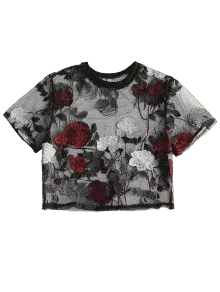 mesh floral shirt