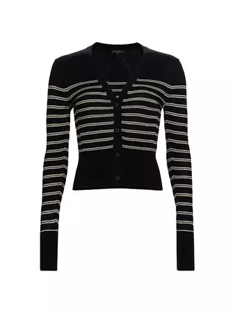 Shop rag & bone Bree Striped Wool Cardigan | Saks Fifth Avenue