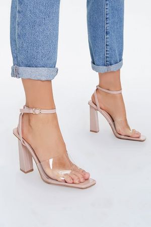 Transparent Ankle-Strap Block heels | Forever 21