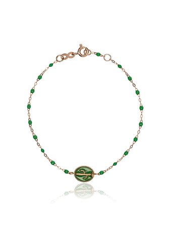 Gigi Clozeau Green Cactus Bead Rose Gold Bracelet | Farfetch.com