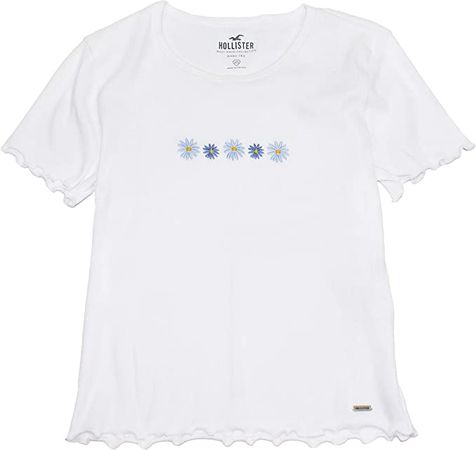 Hollister Women's Easy Fit Flattering & Lightweight Crop T-Shirt HOW-10 at Amazon Women’s Clothing store
