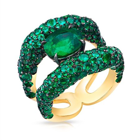 Emotion Charmeuse Yellow Gold Emerald Ring | Fabergé