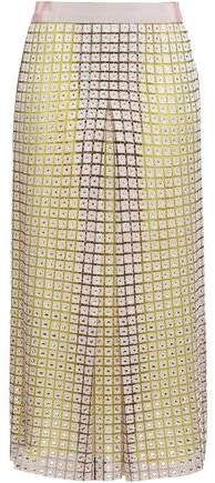 Embellished Macrame And Tulle Midi Skirt