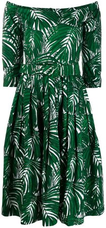palme tree pleated dress